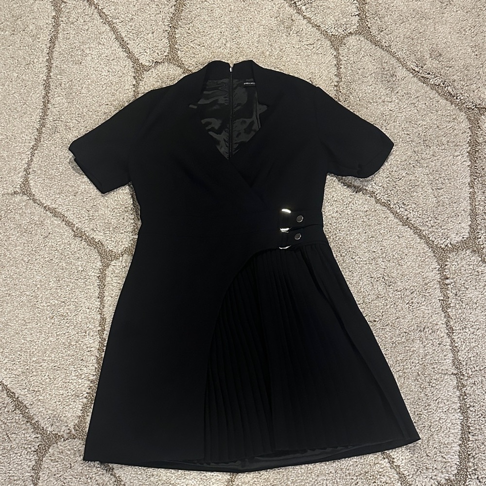 Karen Millen Black Pleated Wrap Dress